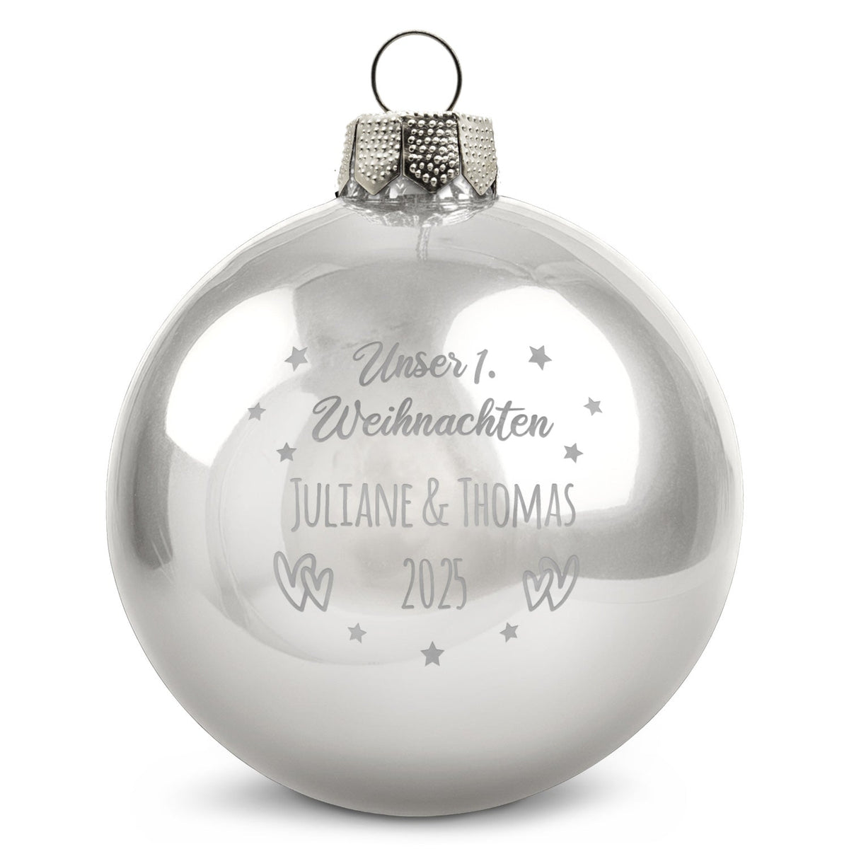 Gravierte Weihnachtskugel - Unser erstes Weihnachten für Paare