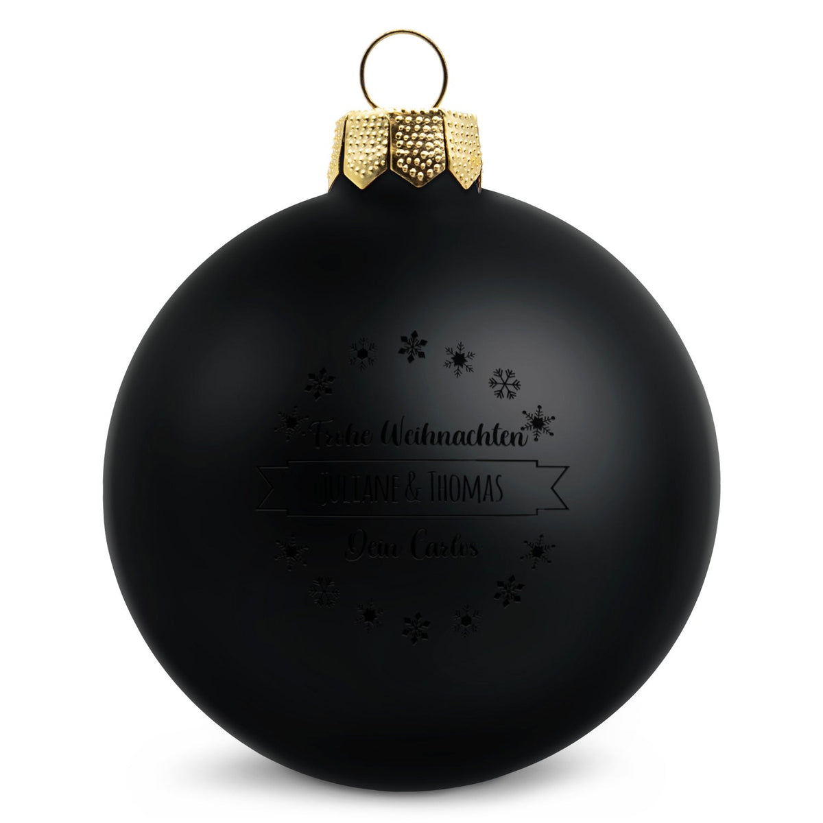 Gravierte Weihnachtskugel mit Wunschtext