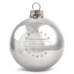 Gravierte Weihnachtskugel mit Wunschtext
