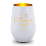 Deko Windlicht aus Glas mit Gravur - Kleines Glückslicht - Personalisiert mit Name