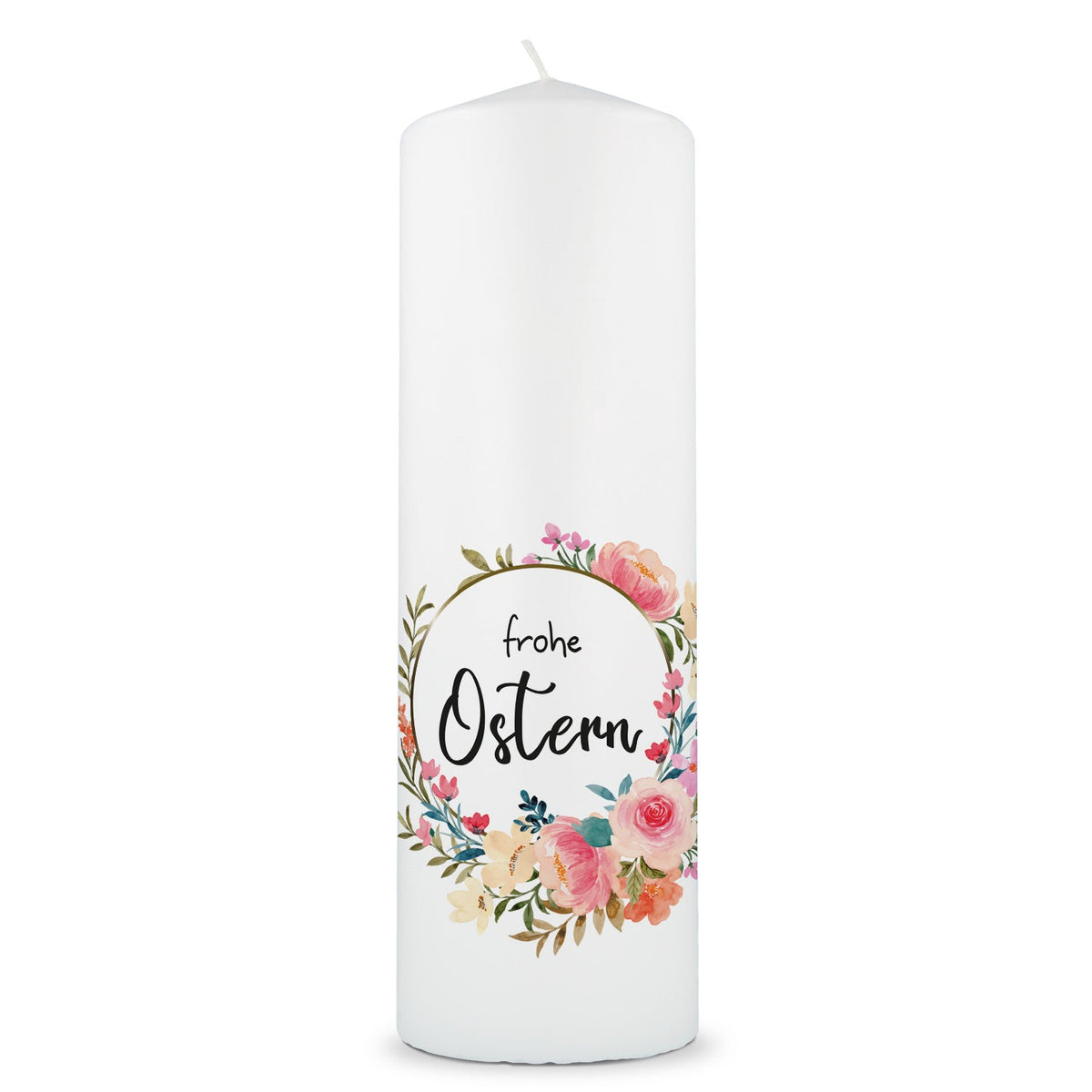 Große Kerze "Blumenkranz" zu Ostern