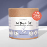 Puremetics | 3in1 Dusch-Fluff „Sensibelchen“ – Duschgel, Peeling & Pflege ohne Duftstoffe