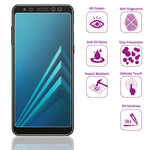 NALIA 2-Pack Display-Schutzglas kompatibel mit Samsung Galaxy A8 (2018), Handy Bildschirm Glas Abdeckung, Dünne Schutz-Folie, Smart-Phone TPU Screen Protector - Kristall-Klar Transparent (schwarz)