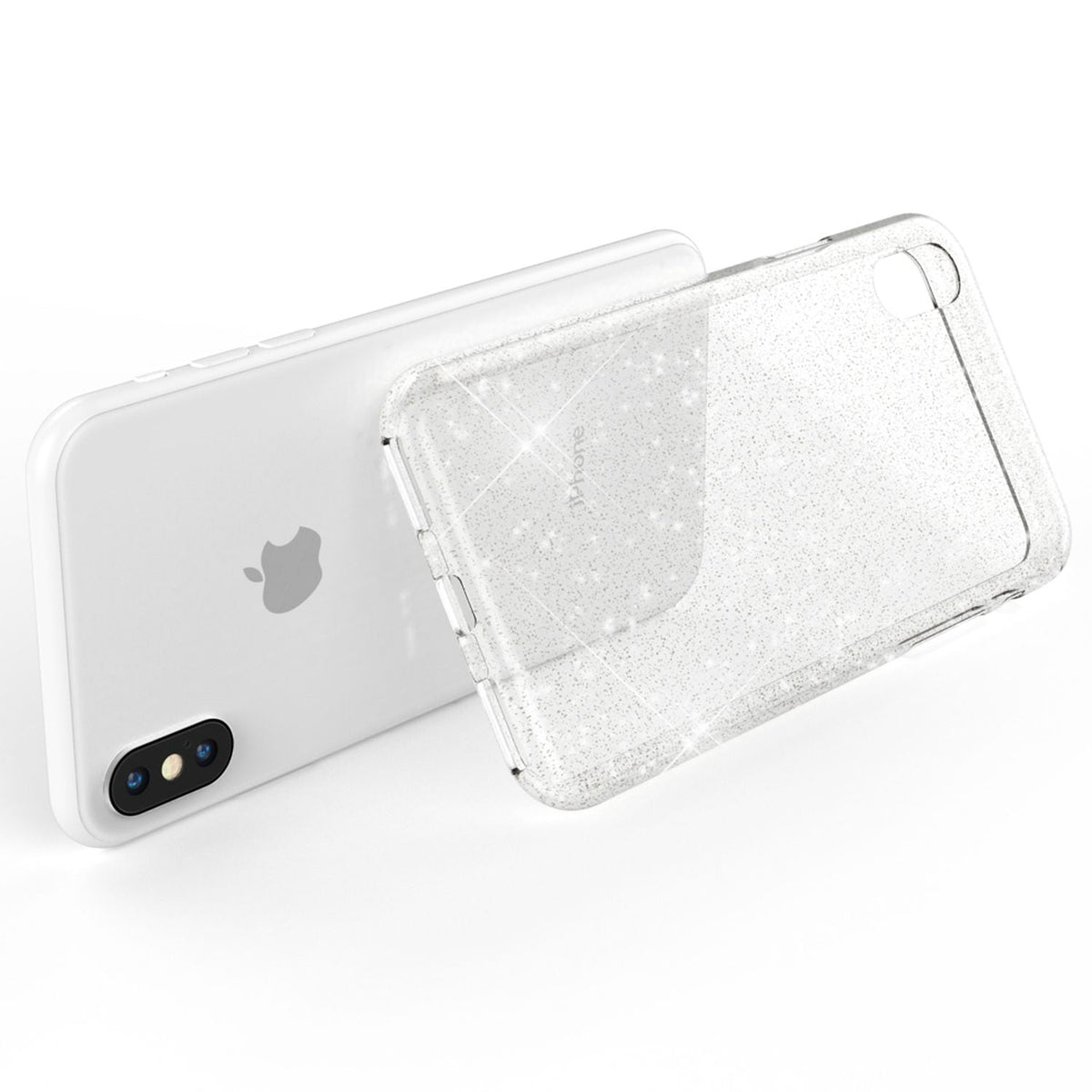 NALIA Glitzerhülle für iPhone X / XS – Funkelndes Silikon Case – DAZZLIN (Transparent & Stoßfest) – Marke aus Berlin
