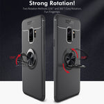 NALIA Ringhülle für Samsung Galaxy S9 – Ring-Ständer 360° & für Magnet-Halter – GRIP360 (Mattiertes Silikon Case) – Marke aus Berlin