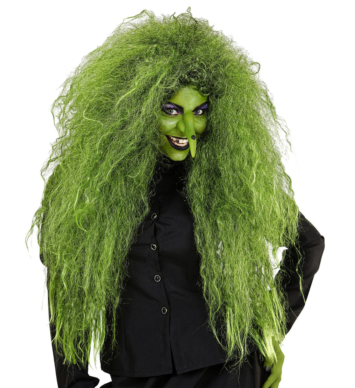 Halloween Perücke Damen "Hexe" | Grün