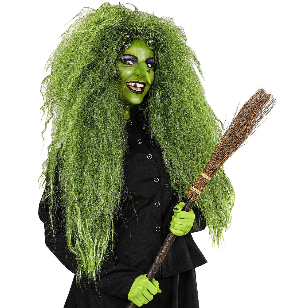Halloween Perücke Damen "Hexe" | Grün
