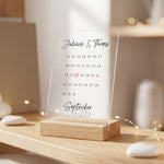 Personalisierter Kalender auf Acrylglas - Geschenk mit Namen & Datum