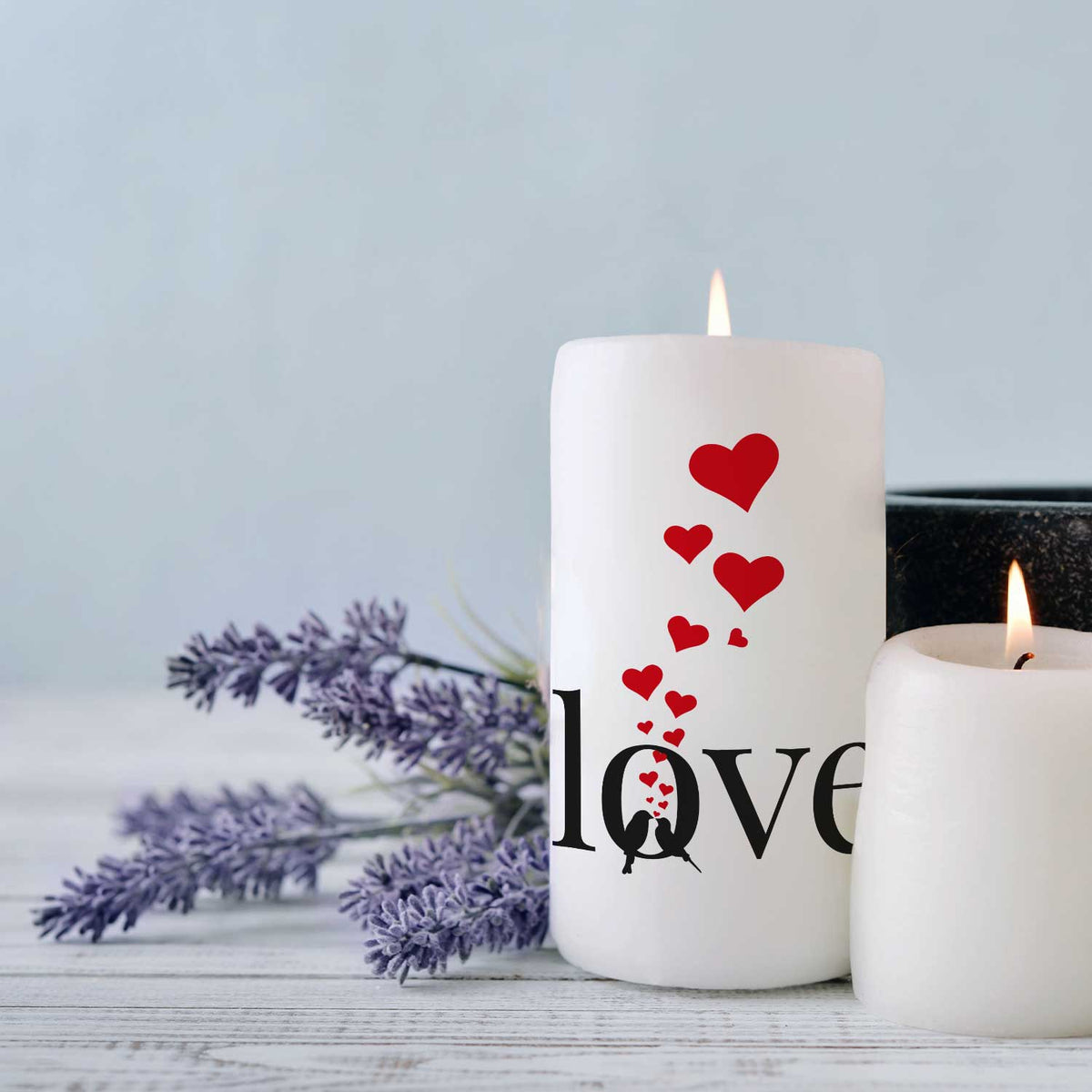 Kleine Kerze "Lovebirds" für Paare