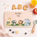 Frühstücksbrettchen mit Druck & Name im "Tiergruppe" Design Namma Markt