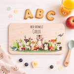 Frühstücksbrettchen mit Druck & Name im "Tiergruppe" Design Namma Markt