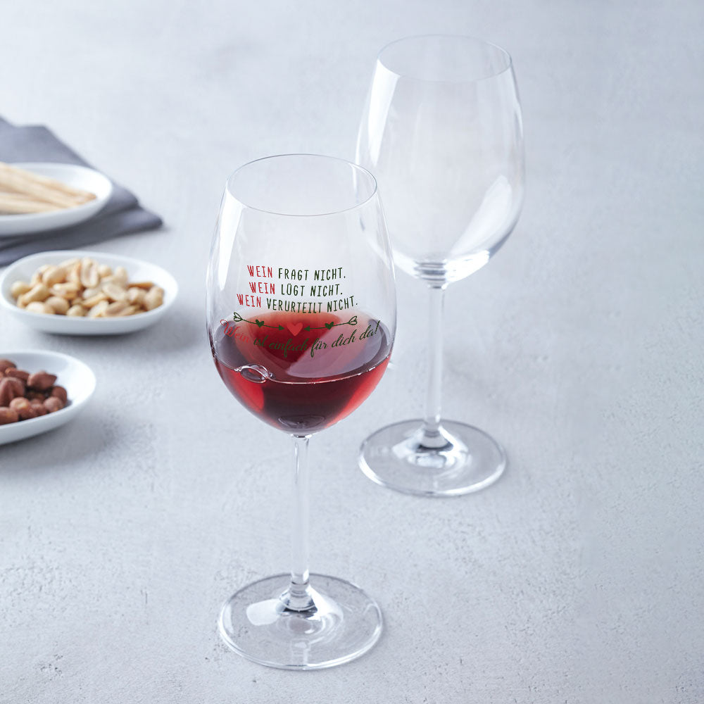 Stölzle Lausitz Weinglas mit UV-Druck "Wein ist einfach für Dich da"
