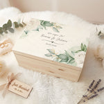Erinnerungskiste mit UV-Druck im Wedding Love Design - Personalisiertes Geschenk zur Hochzeit