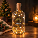 Flaschenlicht mit LED-Lichterkette und UV Druck - Goldenes Geschenk Design - Weihnachtsdekoration