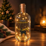 Flaschenlicht mit LED-Lichterkette und UV Druck - Hirsch Gold Design - Weihnachtsdekoration