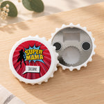 Flaschenöffner mit UV Druck - Superhelden Design - Personalisiert mit Namen