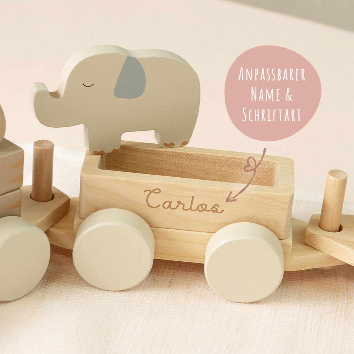 Holzeisenbahn von Jollein - personalisiert mit Name