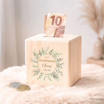 Spardose aus Holz - Kreis
