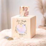 Spardose aus Holz - Taube