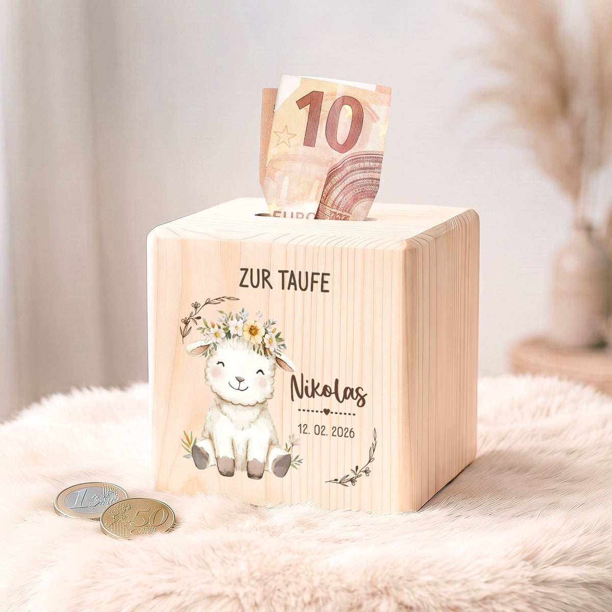 Spardose aus Holz - Tiere