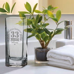 Blumenvase mit Gravur - Herzlichen Glückwunsch - Personalisiert mit Namen und Jahreszahl