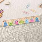 Lineal zur Einschulung im Monster Design für Kinder aus Holz