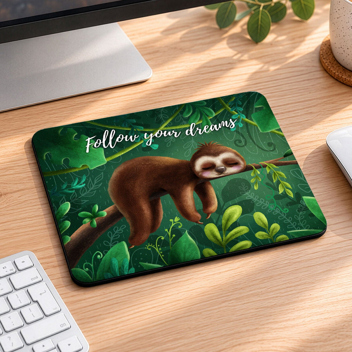 Bedrucktes Mousepad im Follow your Dreams Design