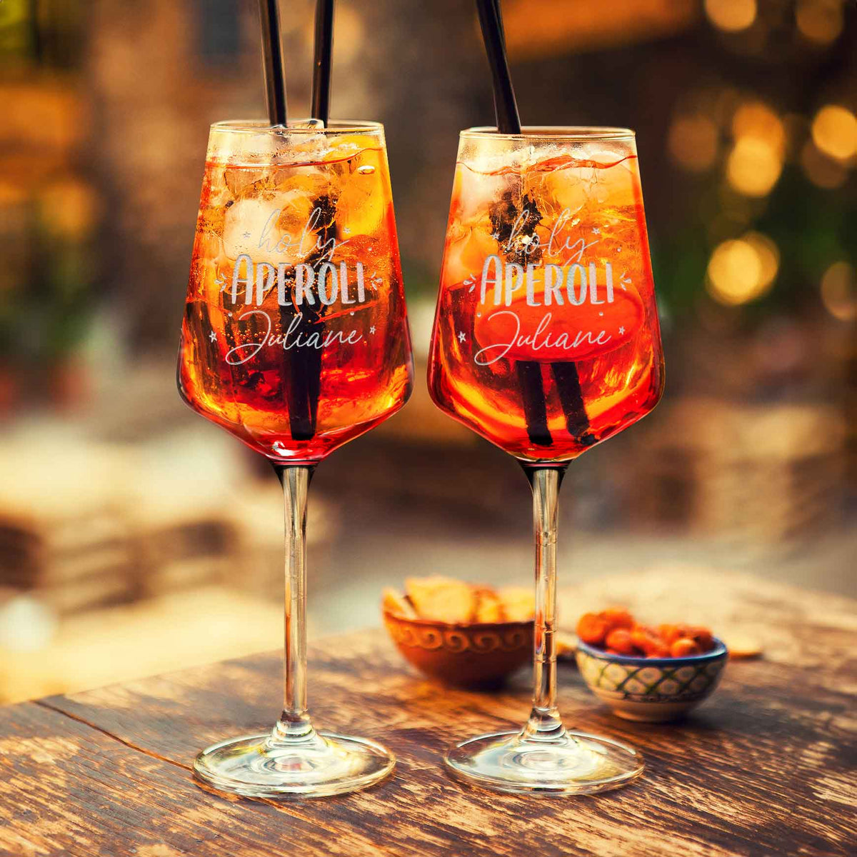 Stölzle Lausitz Weinglas mit Gravur "Holy Aperoli" mit Namen