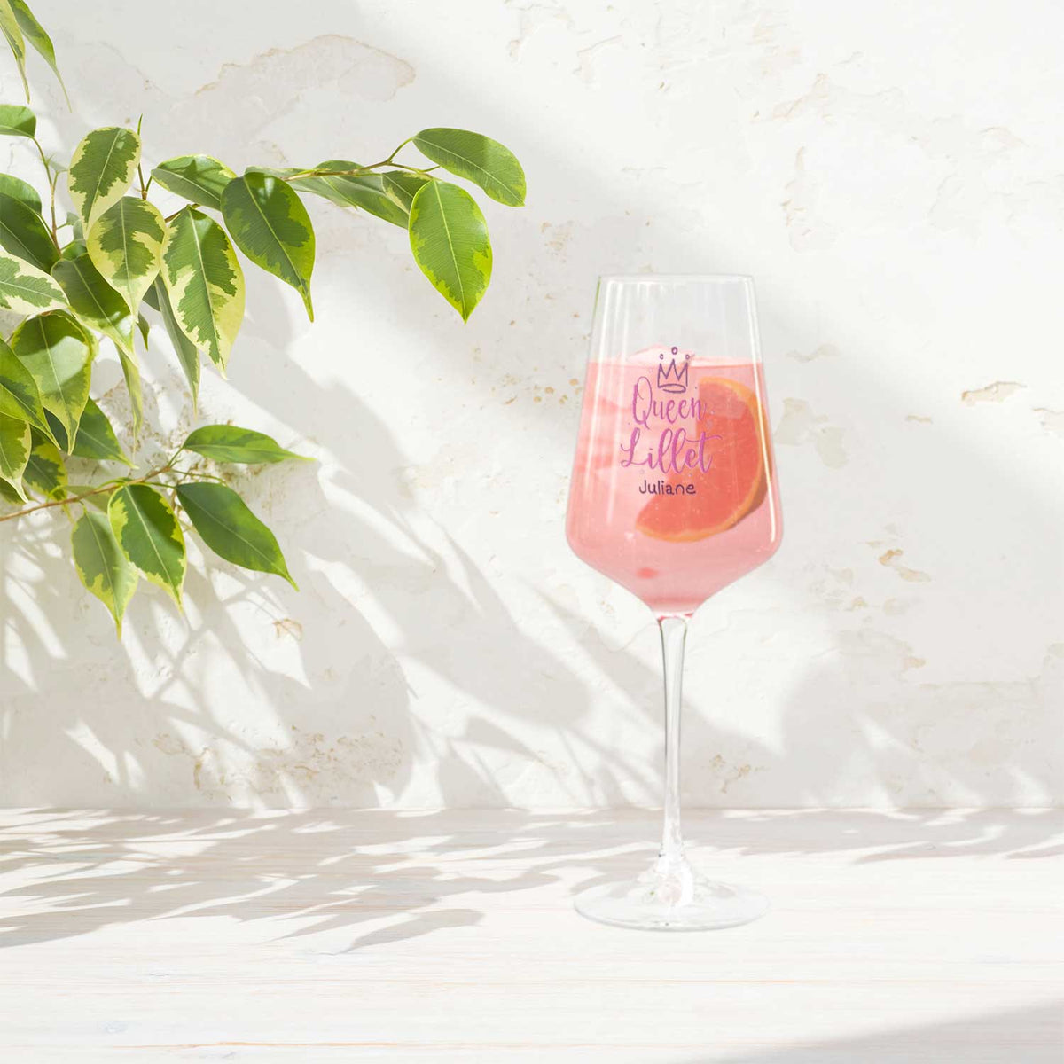 Stölzle Lausitz Weinglas mit UV-Druck - "Queen Lillet" mit Wunschname
