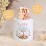 Spardose aus Keramik - Baby Eulen