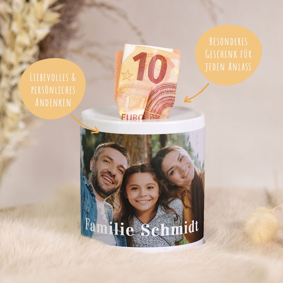 Spardose aus Keramik - mit eigenem Foto