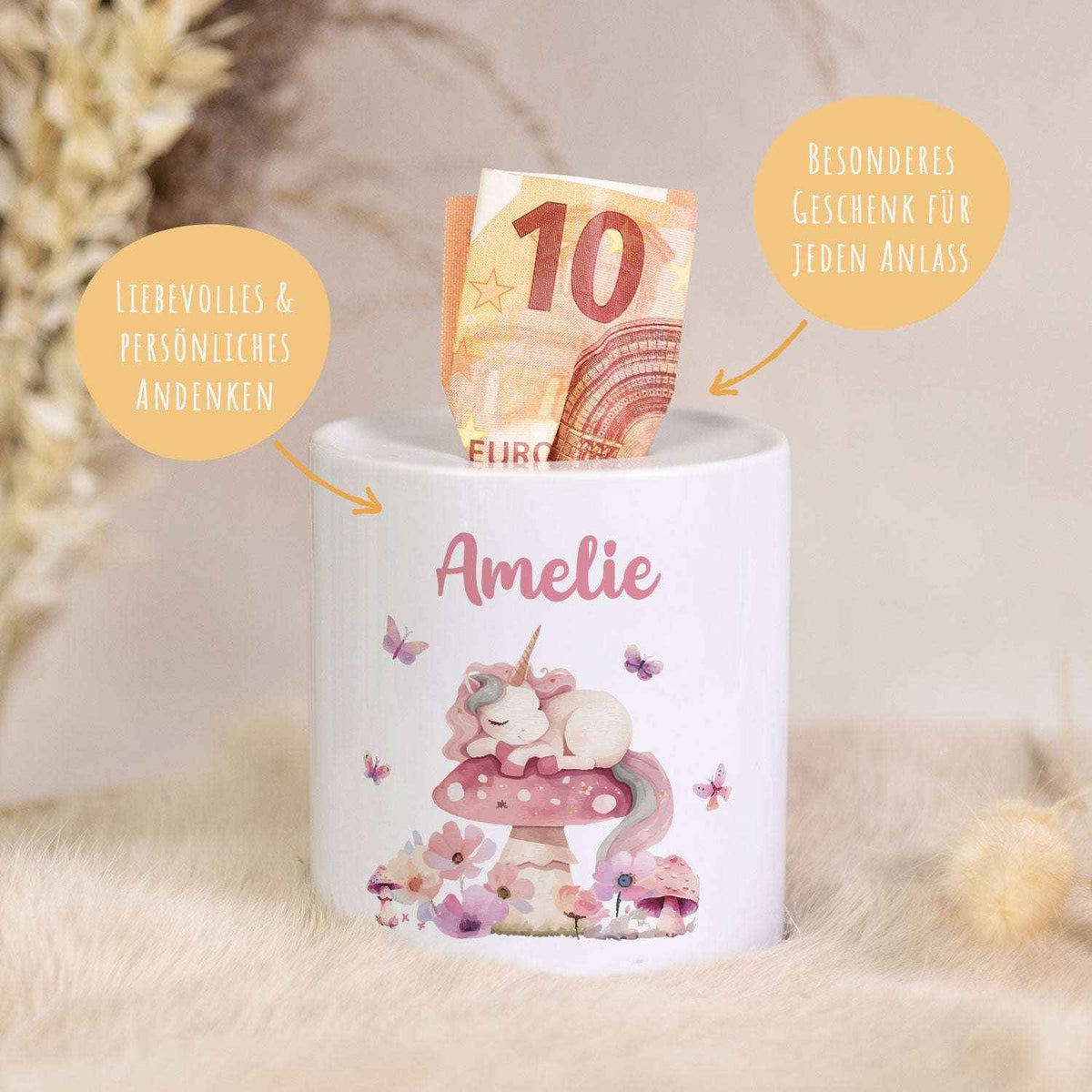 Spardose aus Keramik - Schlafendes Einhorn Namma Markt