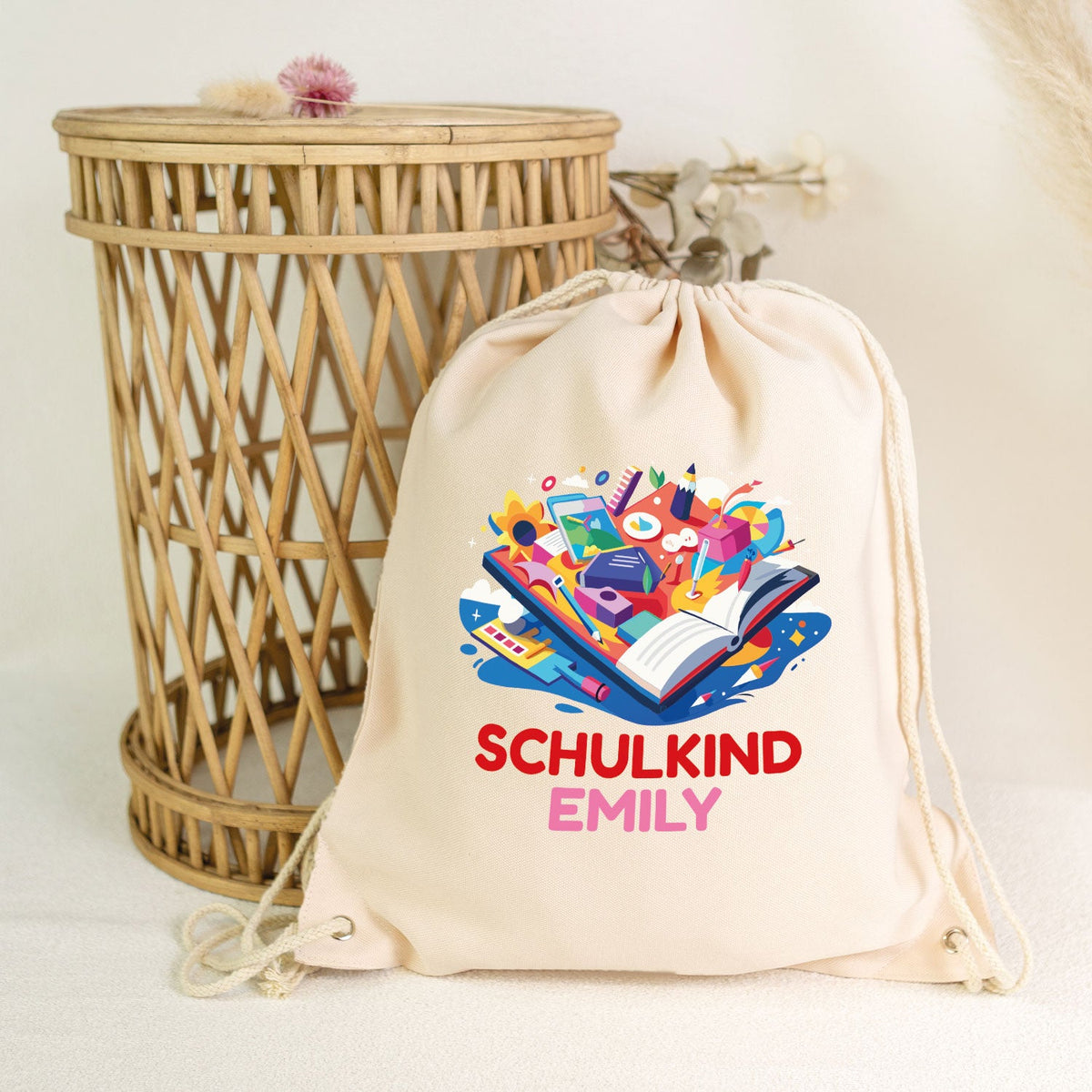 Turnbeutel für Kinder - Schulkind Buch - zur Einschulung