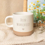 Gravierte Steingut Tasse - Wunschtext Namma Markt