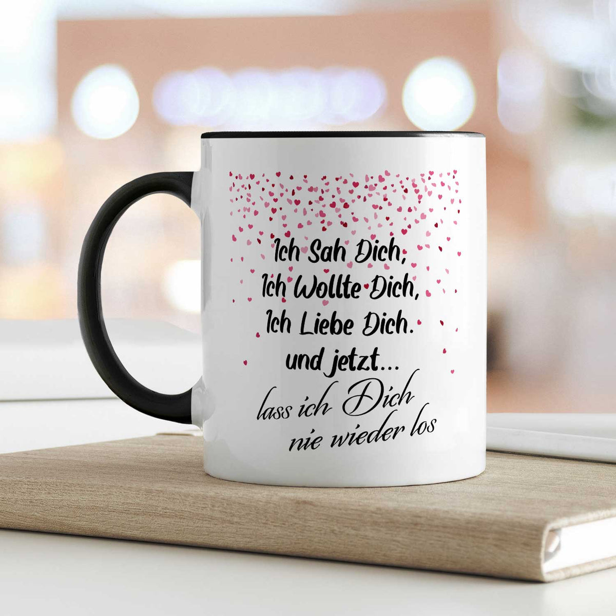 Bedruckte Tasse mit Spruch - Ich sah dich