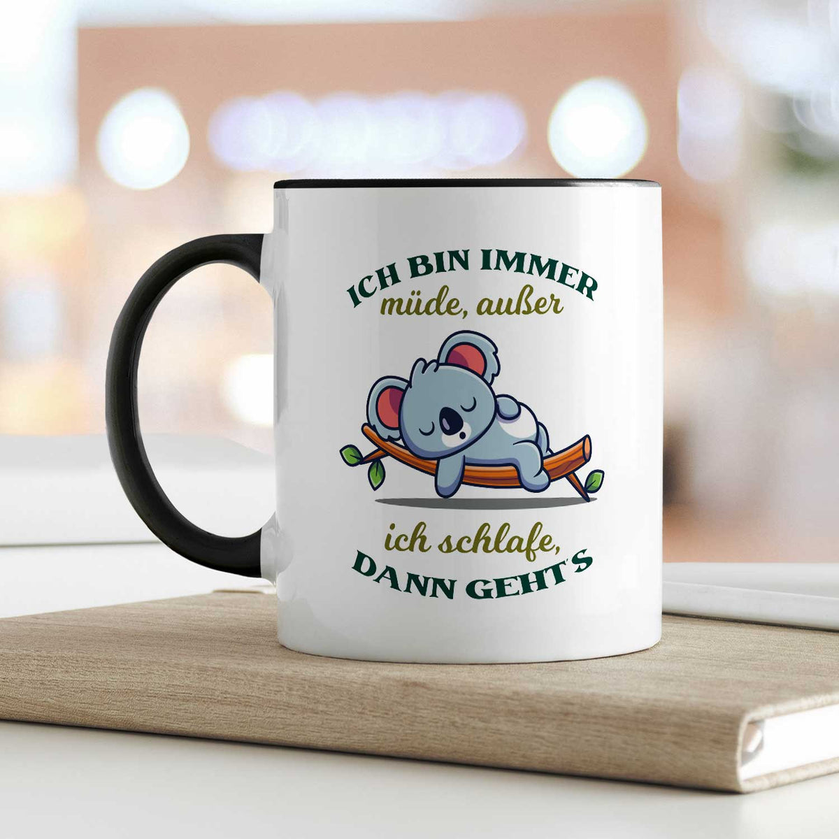 Bedruckte Tasse mit Spruch - Ich bin immer müde