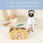 Bedruckte Brotdose & Trinkflasche im Set - Waldfreunde V2