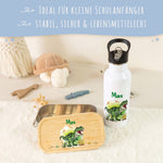 Bedruckte Brotdose & Trinkflasche im Set - T-Rex