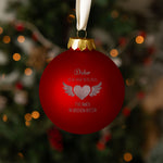 Gravierte Weihnachtskugel - Flügelherz