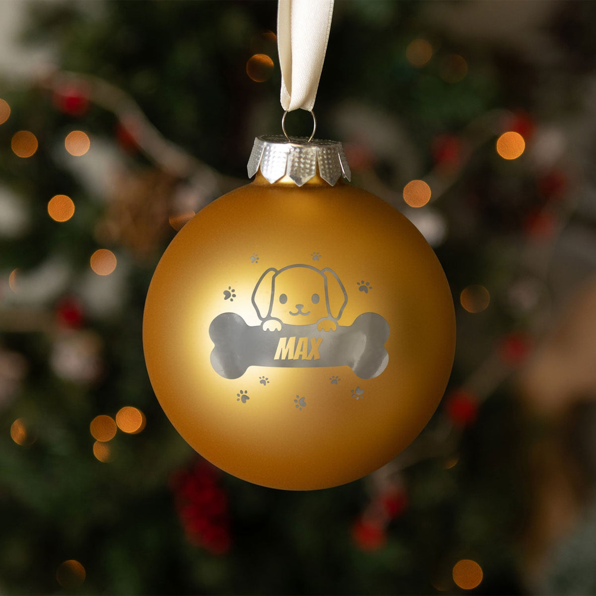 Gravierte Weihnachtskugel - Haustier - Hund & Katze