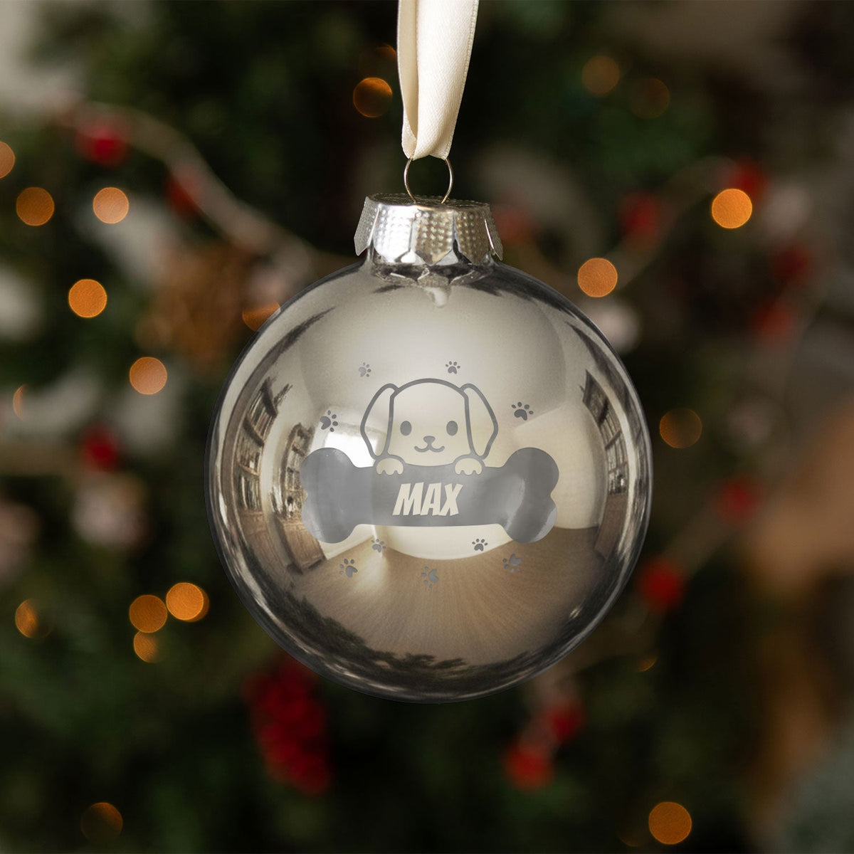 Gravierte Weihnachtskugel - Haustier - Hund & Katze