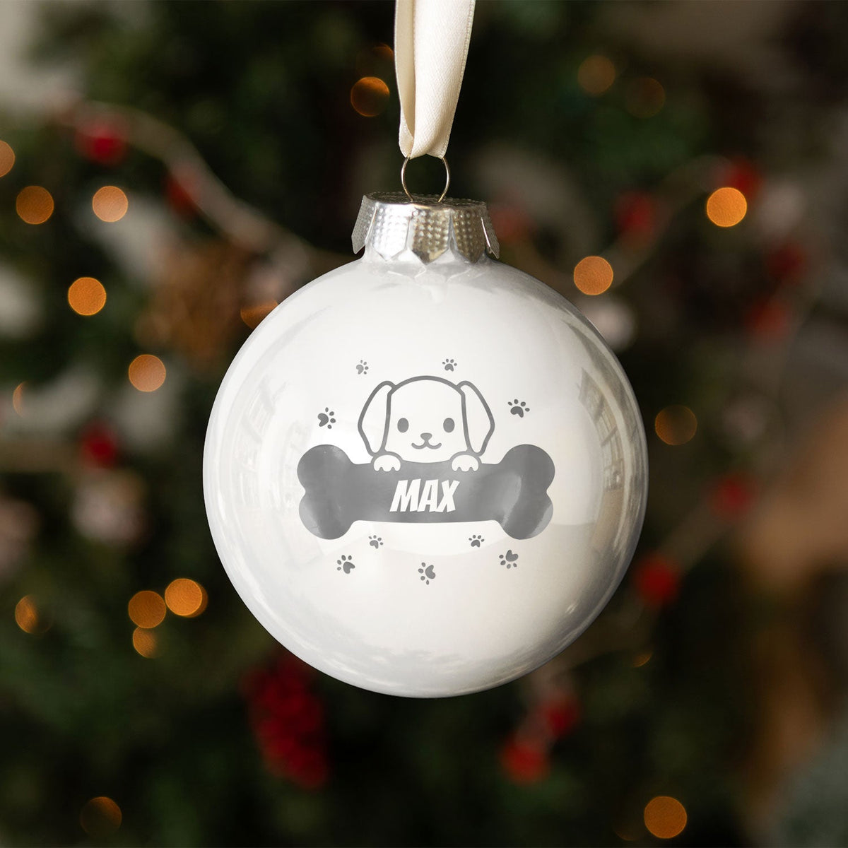 Gravierte Weihnachtskugel - Haustier - Hund & Katze