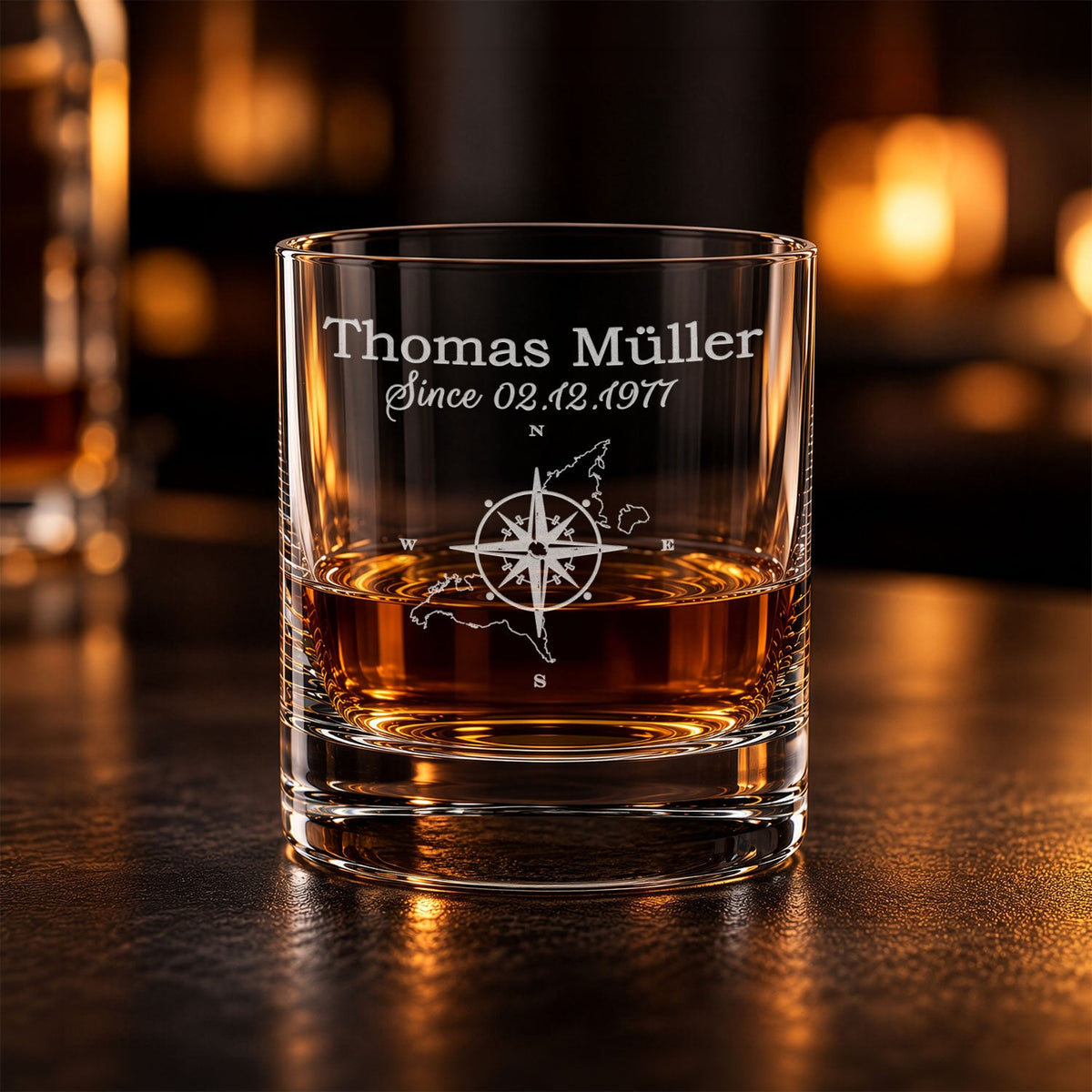 Leonardo Whiskyglas mit Gravur "Kompass"