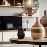 Deko Windlicht aus Glas mit Gravur - Nature Circle Flower - Personalisiert mit Namen