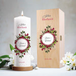 Große Kerze "Silber Hochzeit" - Hochzeitskerze mit Namen, Datum & Wunschtext zur Silberhochzeit