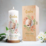 Große Kerze "Babyfoto" - Taufkerze mit Namen, Foto & Datum