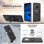 NALIA Ringhülle für Samsung Galaxy S9 – Ring-Ständer 360° & für Magnet-Halter – GRIP360 (Mattiertes Silikon Case) – Marke aus Berlin