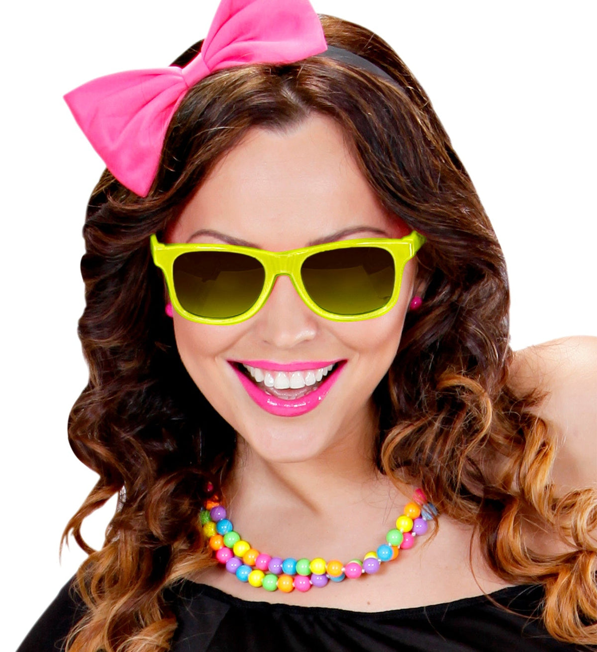 80er Jahre Brille mit Revo Gläsern | Neon Gelb