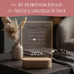 Beleuchtetes Acrylglas - Kalender - Personalisiertes Geschenk mit Namen & Datum