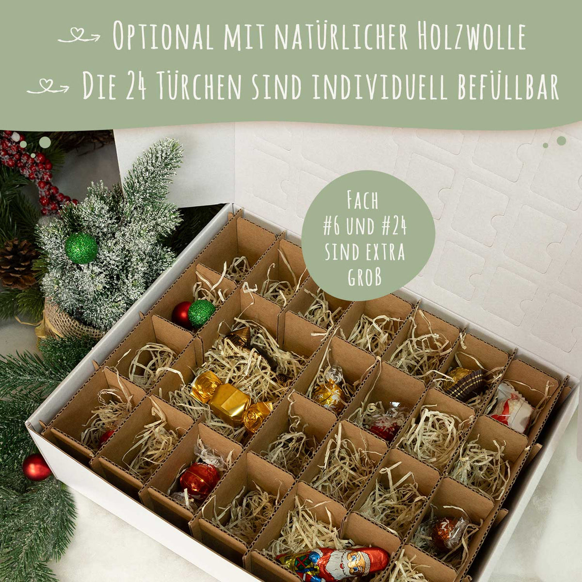 Personalisierter DIY Adventskalender Fotomotiv Kreis mit Foto & Namen zum selbst Befüllen